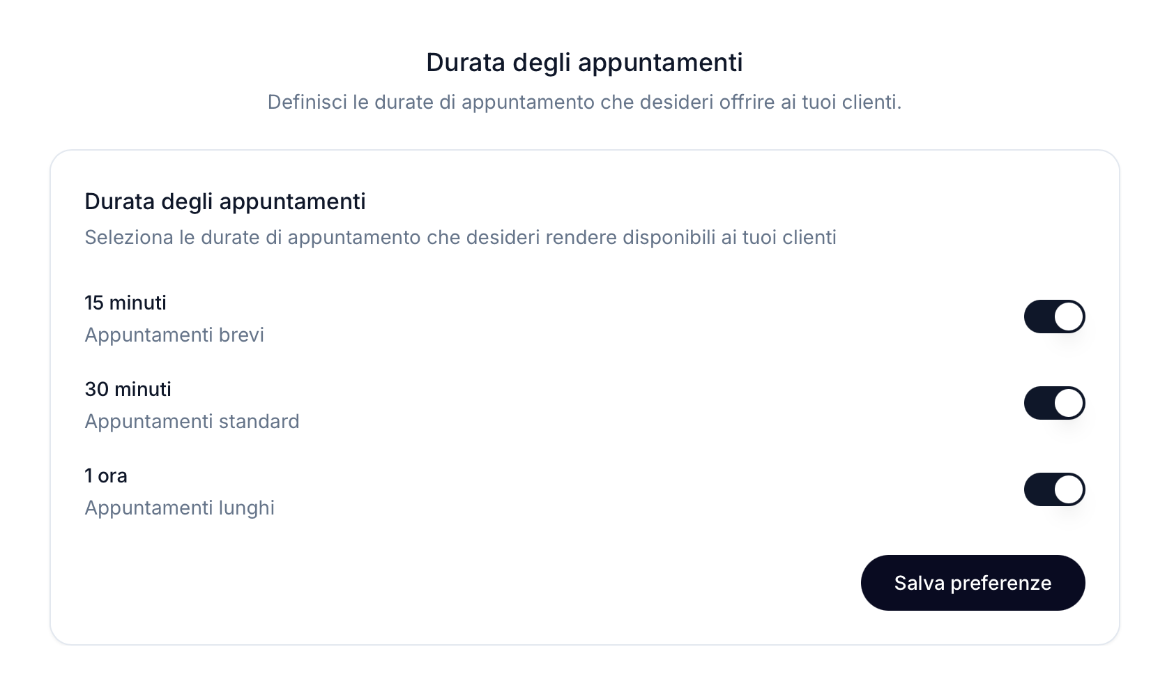 Durata Appuntamenti